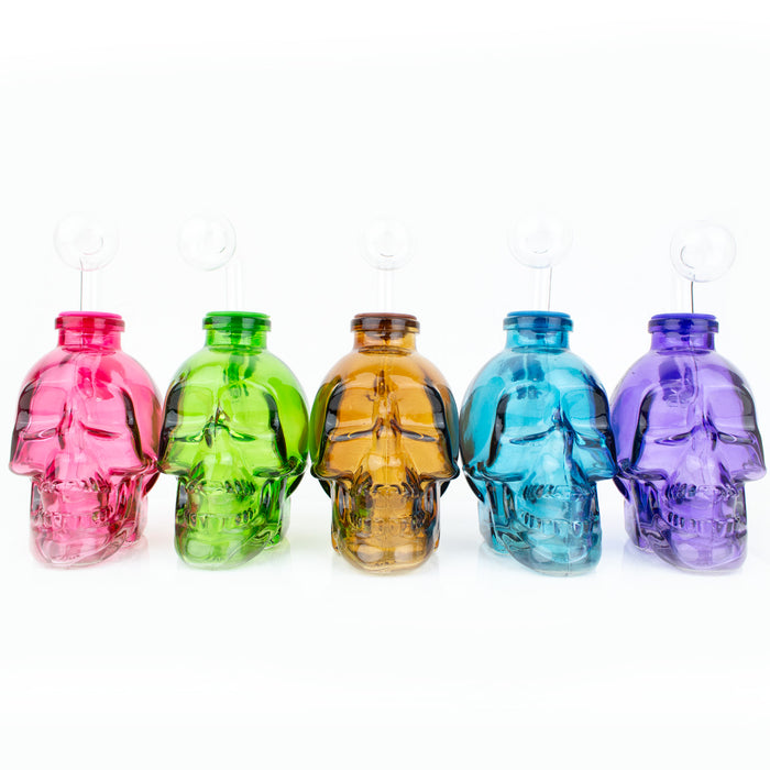 4" Heavy Glass Skull Oil Burner Bubbler Water Pipe - Image 3