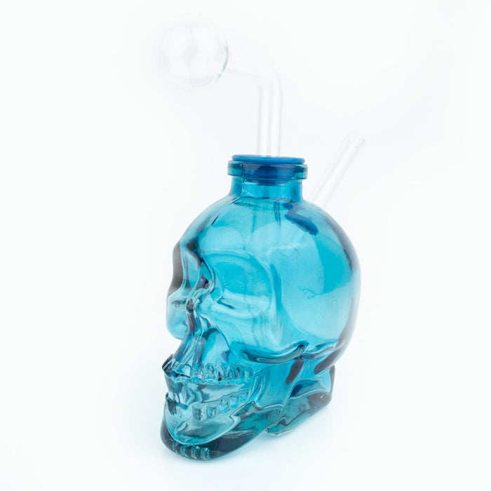 4" Heavy Glass Skull Oil Burner Bubbler Water Pipe - Image 6