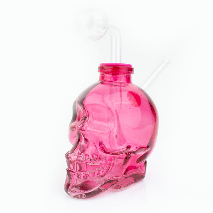4" Heavy Glass Skull Oil Burner Bubbler Water Pipe - Image 4