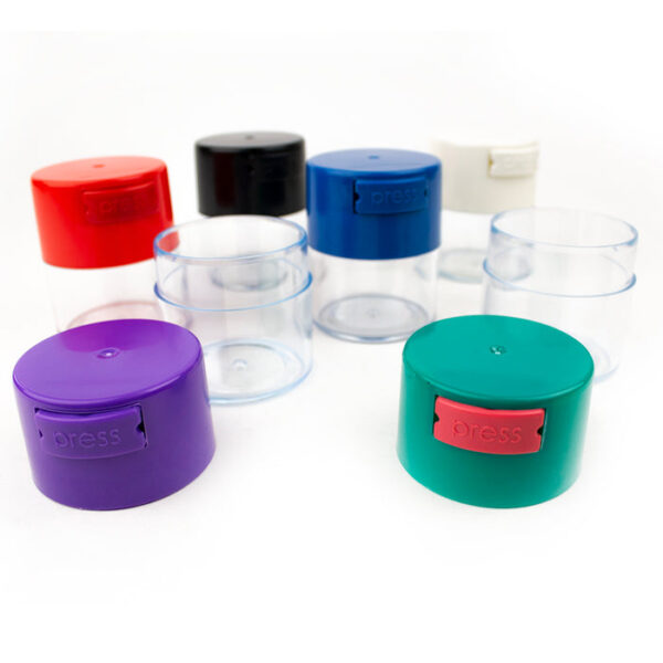 Acrylic Air Tight Jar 120mL 4oz. - Colored Lid Clear Bottom - Image 4