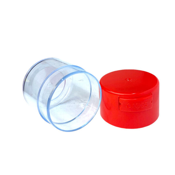 Acrylic Air Tight Jar 120mL 4oz. - Colored Lid Clear Bottom - Image 3