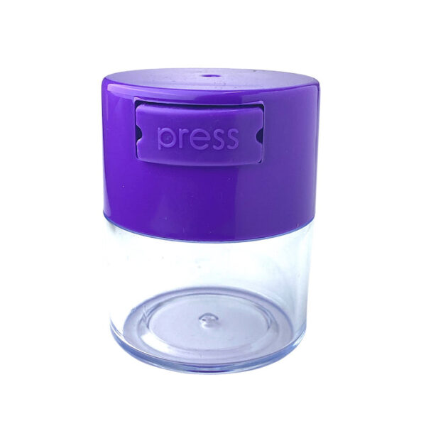 Acrylic Air Tight Jar 120mL 4oz. - Colored Lid Clear Bottom - Image 2