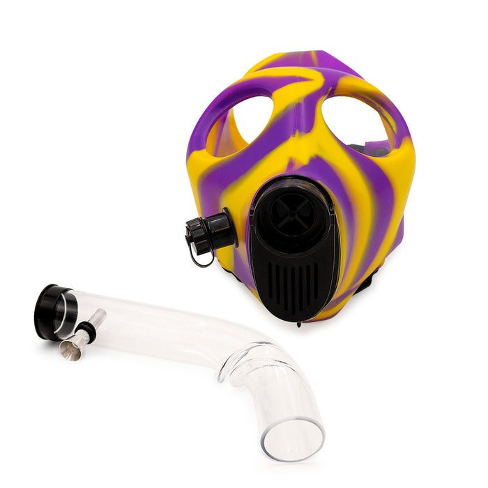 Colored Silicone Gas Mask with Acrylic Water Pipe - Image 5