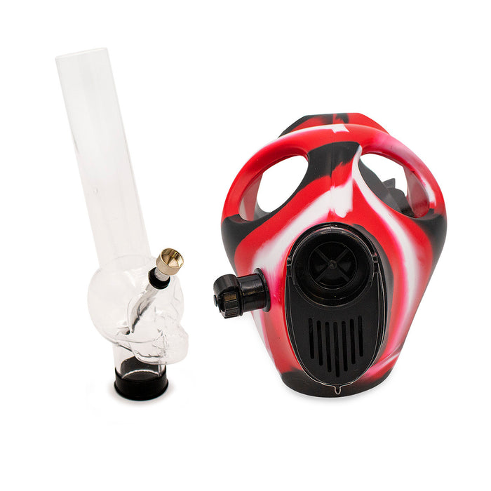 Colored Silicone Gas Mask with Acrylic Water Pipe - Image 4