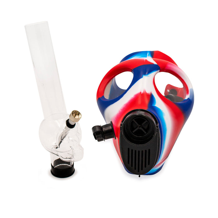 Colored Silicone Gas Mask with Acrylic Water Pipe - Image 3