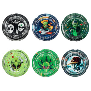 Large Glass Collector Edition Ashtray (6 Count Display)
