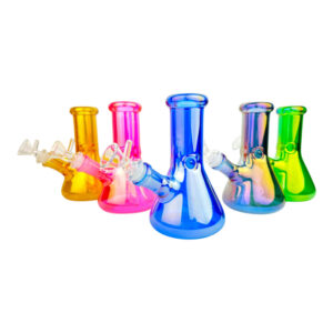 6" Mini Color Glass Beaker Water Pipe