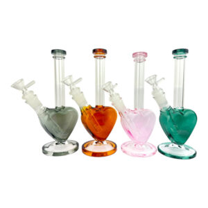 9.5” Heart Glass Water Pipe