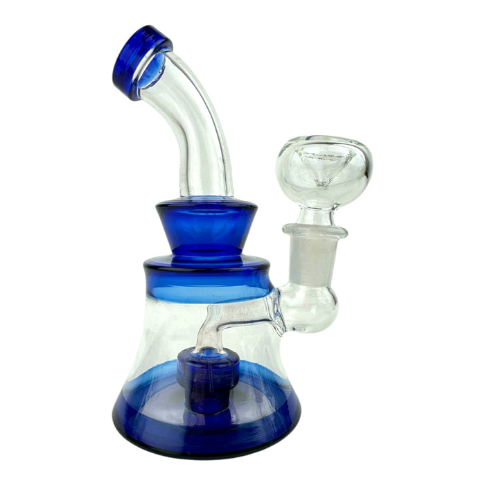 5.5" Color Clear Hourglass Water Pipe - Image 2
