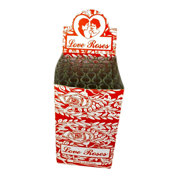 Love Roses Thick Glass Tube 36pc Display Box - Image 3