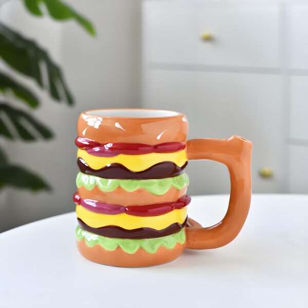 5" Double Cheeseburger Hamburger Novelty Mug Pipe - Image 6