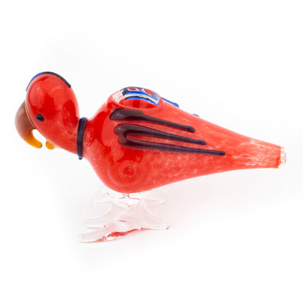 5.5" Parrot Bird Glass Hand Pipe - Image 3