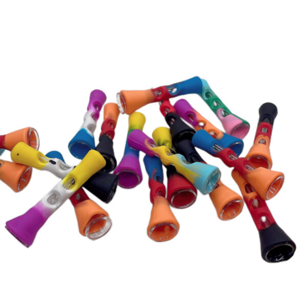 3.5" Flashlight Silicone Chillum with Glass Bowl