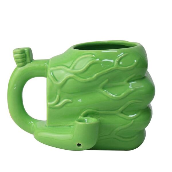 Green HK Wake & Smash Hand Smoking Pipe Mug - Image 6