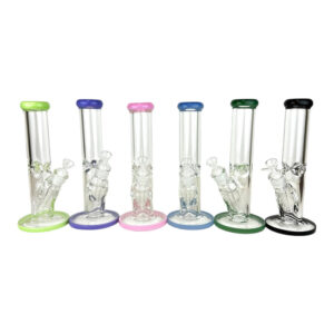 12" Tall Glass Water Pipe - 7mm Thick - Assorted Colors