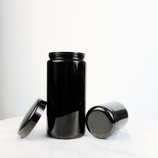 Natural UV Violet Black Glass Storage Cannabis Jars - Image 3