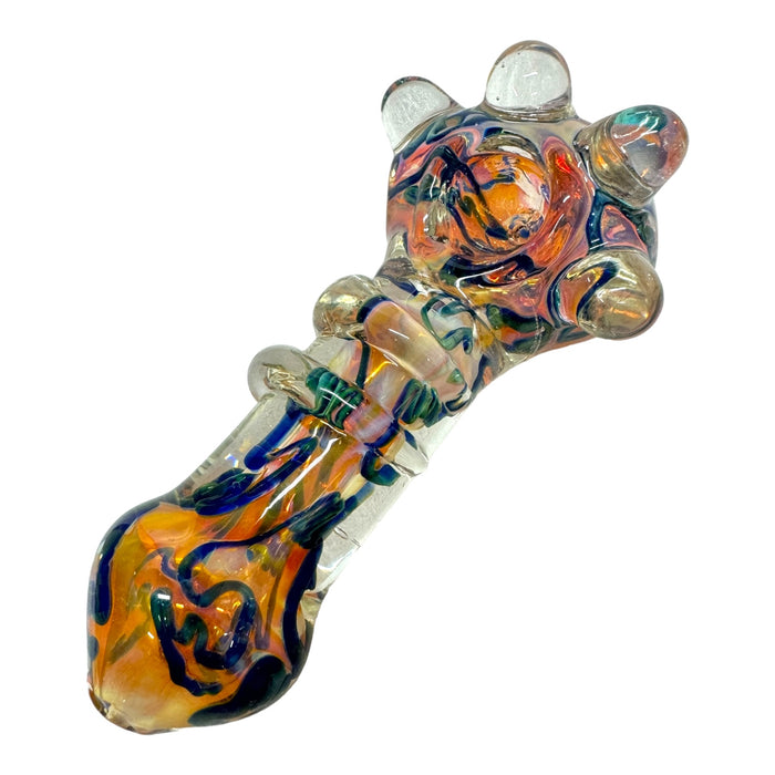 7" Big Fumed Wigwag Glass Hand Pipe