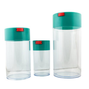 Acrylic Plastic Storage Jar - Assorted colors Lid Clear Bottom
