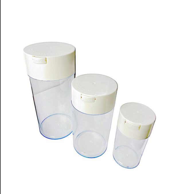 Acrylic Plastic Storage Jar - Assorted colors Lid Clear Bottom - Image 7