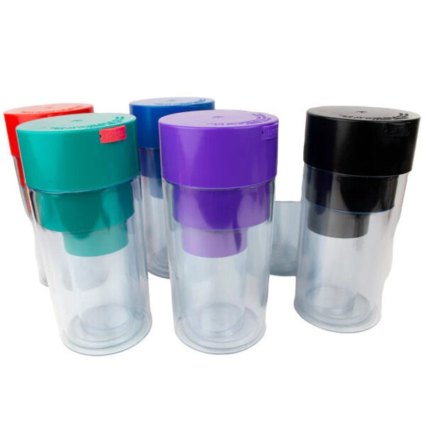 Acrylic Plastic Storage Jar - Assorted colors Lid Clear Bottom - Image 6