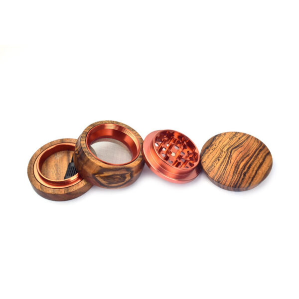Walnut Wooden Herb Grinder 62MM 4 Parts - Image 4