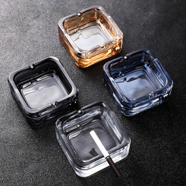 Square crystal glass ashtray - Image 3