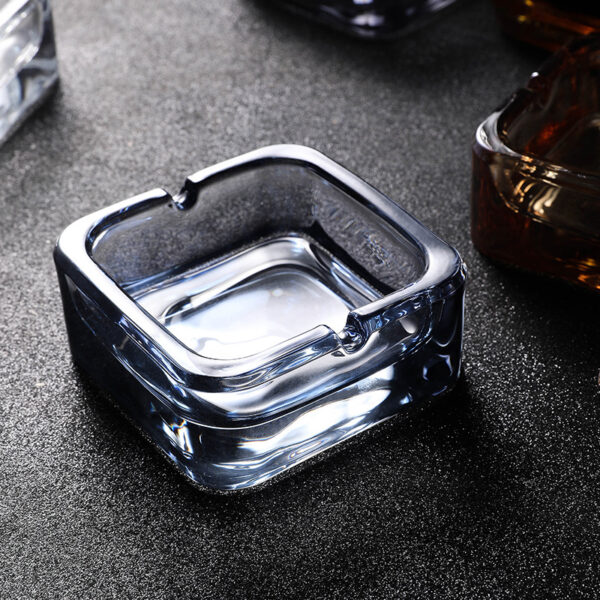 Square crystal glass ashtray - Image 2